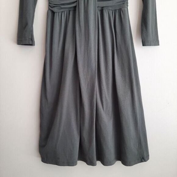 VELVET | by Graham & Spencer Cotton Jersey Midi Dress Soft Gathered Pleats Sz M - Picture 3 of 14